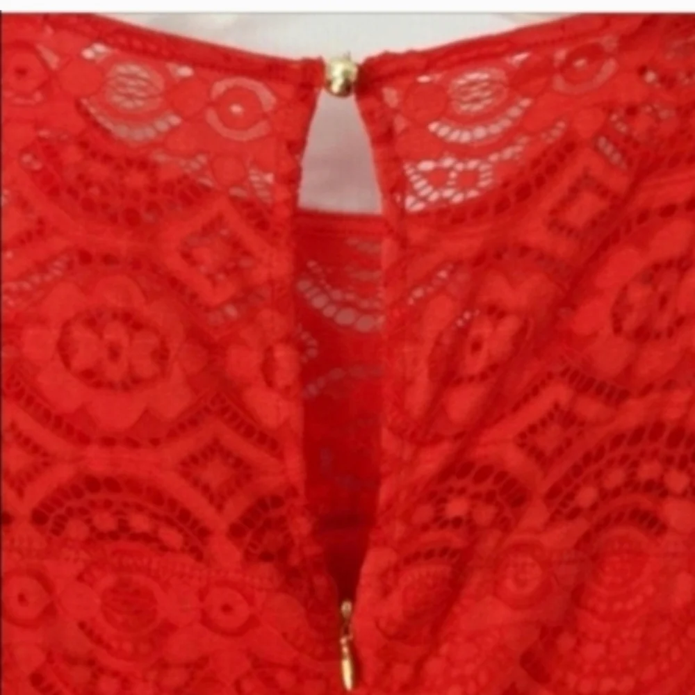 Spring Dress Red lace dress cocktail Dressy elegant Thalia SodiRed lace dress  S - Picture 13 of 15